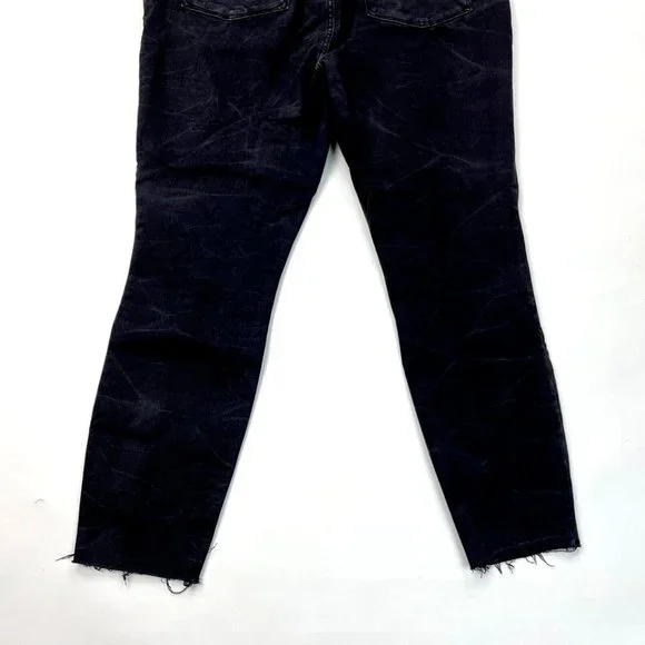 Good American Good Waist Crop Raw Edge Jeans Women 18 Stretch Cotton‎ High Rise
